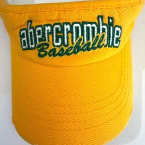 Abercrombie Vintage 90s Baseball Visor Yellow Green Adjustable Athletic Hardball